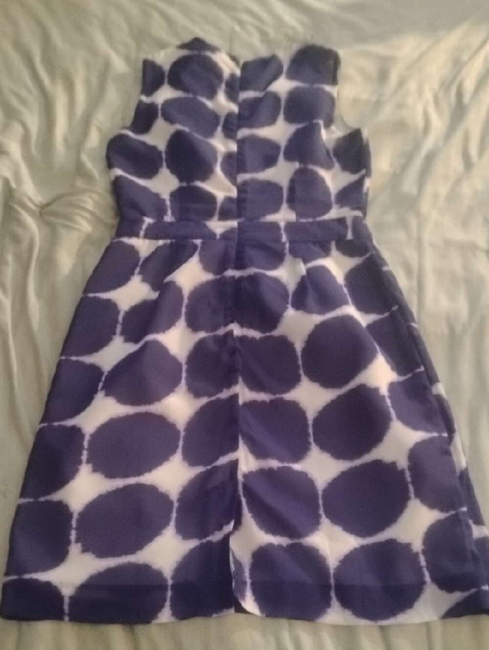 Banana Republic Purple and White Dot Print V-Neck Mini Dress - Picture 4 of 5